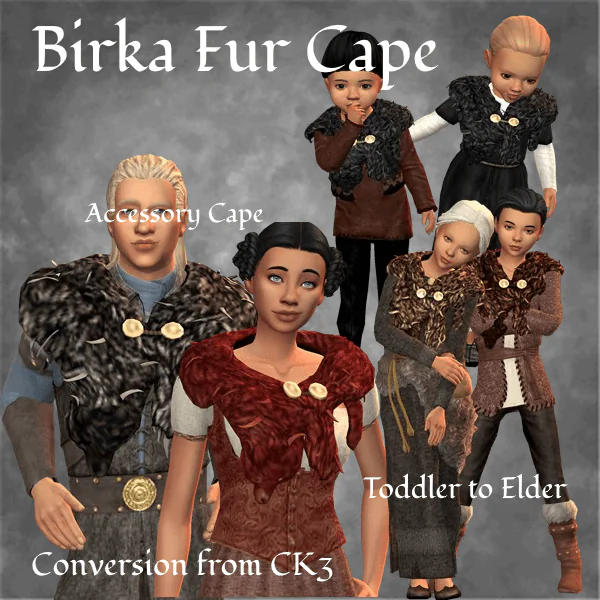 CK3 Norse Birka Fur Cape Accessory