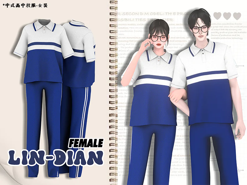 LIN-DIAN Girls high school uniform