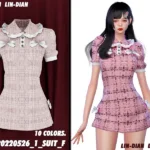 LIN-DIAN round neck bow dress