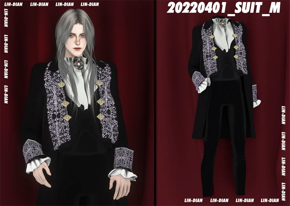 LIN-DIAN Retro men's suit