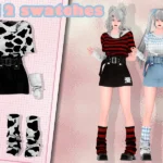 LIN-DIAN Metal ChainTop And Skirt Suits