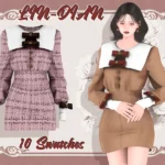 LIN-DIAN_Square Neck Dress Suits