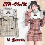 LIN-DIAN_Round Neck Puffy Sleeves