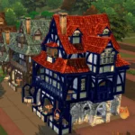 Medieval Old Town Hood Deco Houses - Baths Set