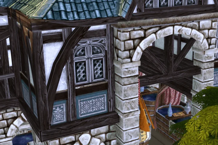 Medieval Old Town Hood Deco Houses - Baths Set