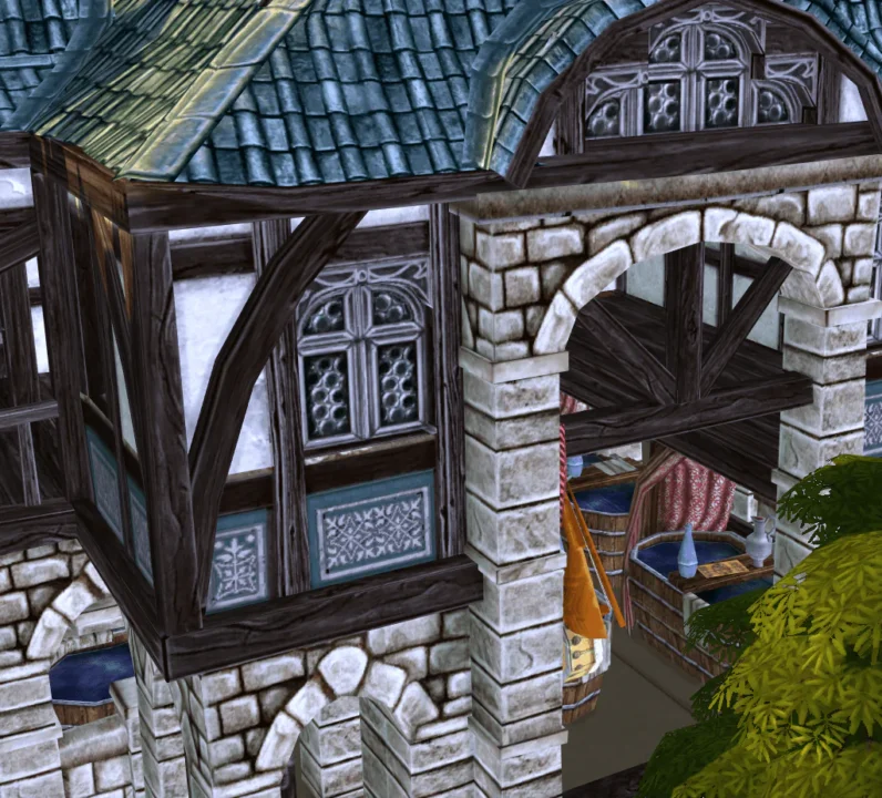 Medieval Old Town Hood Deco Houses - Baths Set