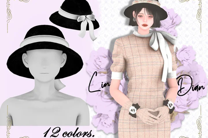 LIN-DIAN French bow hat