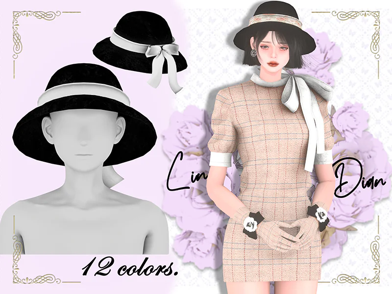 LIN-DIAN French bow hat