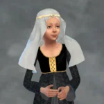 CK3 Medieval Long Veil with Headband