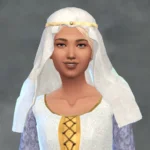 CK3 Medieval Long Veil with Headband
