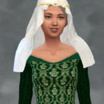 CK3 Medieval Long Veil with Headband