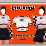 LIN-DIAN Bear embroidered women's short sleeve clothing