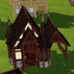 Medieval Old Town Hood Deco Houses - Broom Maker Set