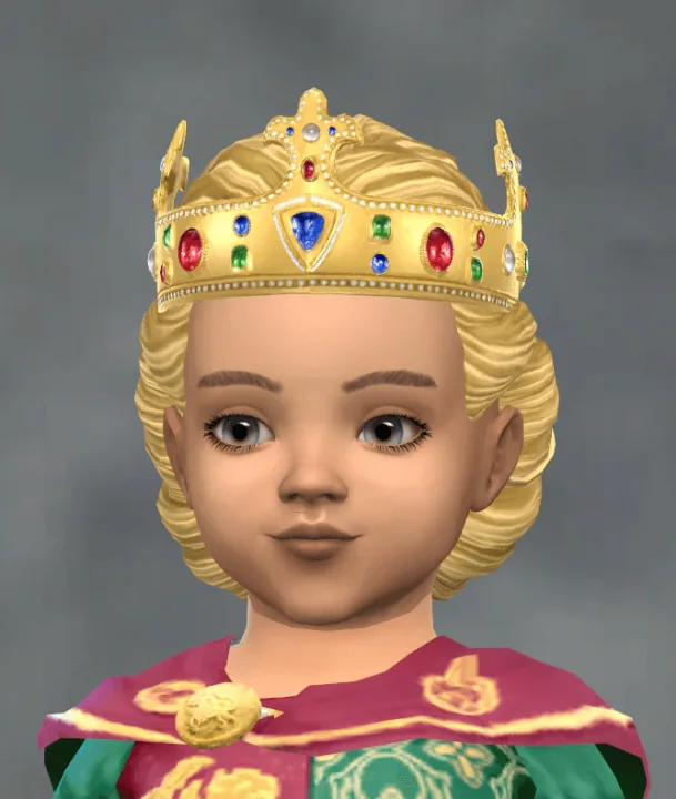 CK3 Royal Crown 2 - with Hair Attached