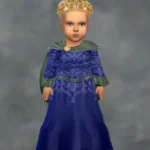 TSM Royal Queen Patterned Cape Dress