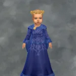 TSM Royal Queen Patterned Cape Dress