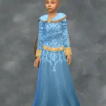 TSM Royal Queen Patterned Cape Dress