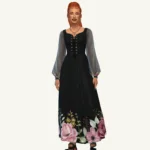 Sheer Dark Florals Dress
