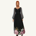 Sheer Dark Florals Dress