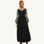 Sheer Dark Florals Dress