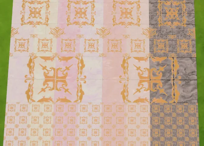 TSM Floor Marble Blue Gold Cross