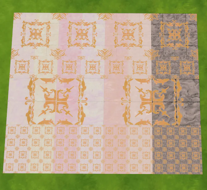 TSM Floor Marble Blue Gold Cross
