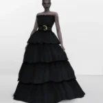 Adriene Layered Ball Gown - Black Couture