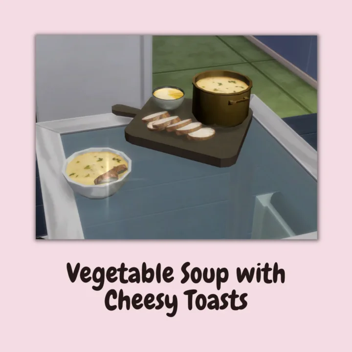 Vegetable Soup with Cheesy Toasts