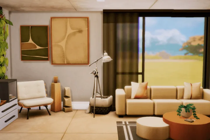 Monochra Livingroom - No CC