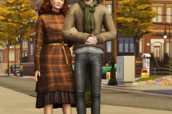 Autumn City II - Maple Sweater & Leaf Jeans Set