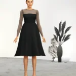 Mesh Flared dress