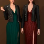 [Falling for November] Leather Jacket with dress