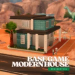 Base Game Modern House | Oasis Springs | Colorful Modern Home | No CC