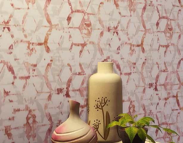 Augustine distressed geometric wallpaper