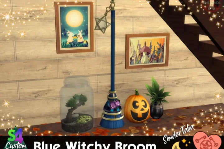 Blue Witchy Broom