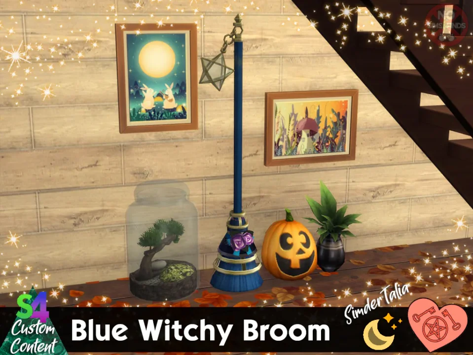 Blue Witchy Broom