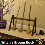 Witch's Broom Rack and Brooms