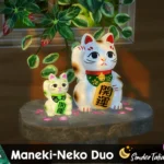 Maneki-Neko Lucky Cat Duo