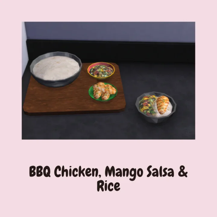 BBQ Chicken, Mango Salsa & Rice