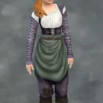TSM Commoner Leather Sleeves Gathered Skirt
