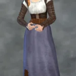 TSM Commoner Leather Sleeves Gathered Skirt