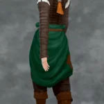 TSM Commoner Leather Sleeves Gathered Skirt