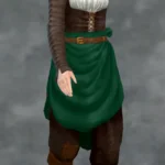TSM Commoner Leather Sleeves Gathered Skirt