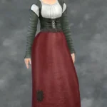 TSM Commoner Leather Sleeves Gathered Skirt
