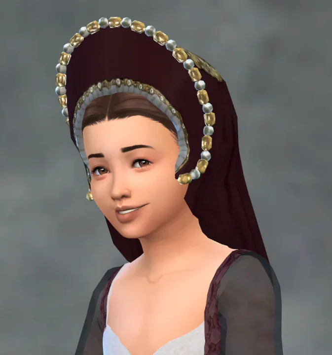 S2 Bipsouille Tudor French Hood - Hat-Hair Version