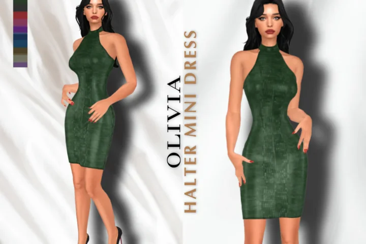 OLIVIA HALTER MINI DRESS