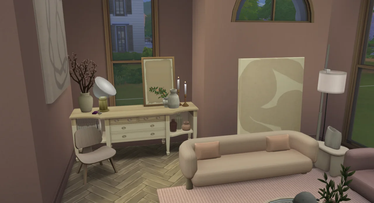 Pink Brownstone Livingroom