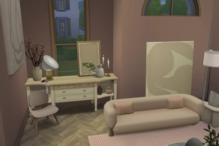 Pink Brownstone Livingroom