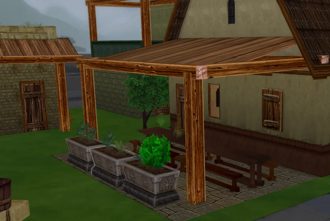 Tomarang Wooden Awnings with Support Beams