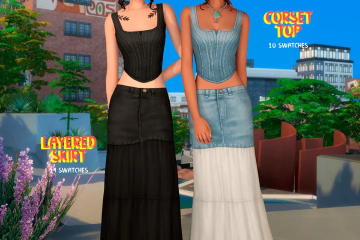 Denim Collection - Layered Skirt